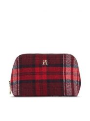 Tommy Hilfiger Kosmetyczka Washbag Check AW0AW158570GZ Czerwony. Czerwone torebki klasyczne Tommy Hilfiger, bez wzorów, z materiału, bez dodatków. Za 179.99 zł.