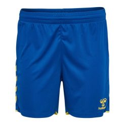 Szorty damskie Hummel Core 2.0. Niebieskie szorty sportowe Hummel, bez wzorów, na fitness i siłownię. Za 149.00 zł.