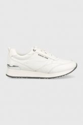 MICHAEL Michael Kors sneakersy skórzane Allie kolor biały 43T2ALFS3L. Białe buty sportowe lifestyle MICHAEL Michael Kors, bez wzorów, z gumy, sportowe, bez zapięcia. Za 819.99 zł.