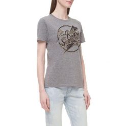Koszulka turystyczna damska Superdry Time Real Lace Entry. Szare t-shirty sportowe Superdry, bez wzorów, z bawełny, bez ramiączek. W wyprzedaży za 91.00 zł.
