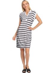 Heine Sukienka w kolorze biało-czarnym rozmiar: 36. Białe sukienki Heine, na co dzień, bez wzorów, bez kołnierzyka, bez ramiączek, mini, proste. Za 48.28 zł.