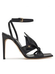 Elisabetta Franchi Sandały SA-25L-51E2 Czarny. Czarne sandały Elisabetta Franchi, bez wzorów, ze skóry, bez obcasa, na szpilce, bez zapięcia. Za 1,379.00 zł.