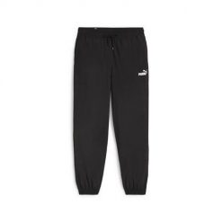 Spodnie sportowe damskie Puma Ess+ Woven. Czarne spodnie dresowe Puma, bez wzorów, z dresówki, długie. Za 327.00 zł.