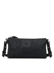 Desigual Torebka 25SAYP02 Czarny. Czarne listonoszki Desigual, bez wzorów, ze skóry, bez dodatków. Za 139.99 zł.