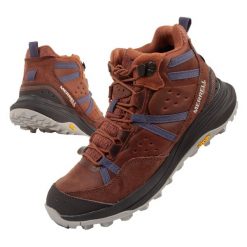 Buty sportowe damskie Merrell Siren 4 Traveller wodoodporne. Brązowe buty trekkingowe Merrell, ze skóry, przed kolano, bez zapięcia. Za 246.00 zł.