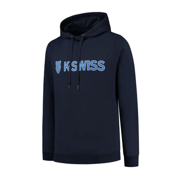 Bluza z kapturem K-Swiss Essentials. Niebieskie bluzy z kapturem K-SWISS, uniwersalny, bez wzorów, z materiału, z kapturem, na fitness i siłownię. Za 236.00 zł.