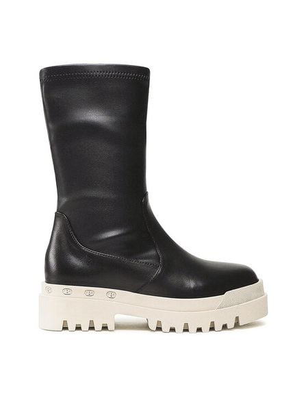 Badura Botki 3040 Czarny. Czarne botki Badura, bez wzorów, ze skóry, bez obcasa, na płaskiej podeszwie, bez zapięcia. Za 279.99 zł.