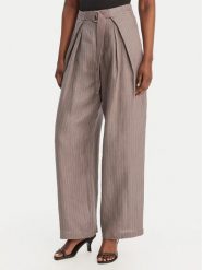 Eleh Spodnie materiałowe SS260028 Szary Oversize. Szare spodnie materiałowe Eleh, bez wzorów, ze lnu. Za 935.99 zł.