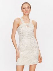 NAF NAF Sukienka Epivoine XENR32 Écru Regular Fit. Sukienki NAF NAF, bez wzorów, z bawełny, bez kołnierzyka, bez ramiączek. Za 219.99 zł.