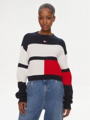 Tommy Jeans Sweter Colorblock Badge DW0DW18117 Kolorowy Regular Fit. Swetry Tommy Jeans, l, bez wzorów, z bawełny, bez ramiączek. Za 319.99 zł.