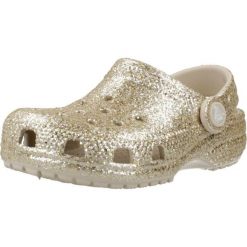 Sandały CROCS CLASSIC CHUNKY GLITT Złoty. Żółte sandały Crocs, bez wzorów, z gumy, bez obcasa, bez zapięcia. Za 188.99 zł.