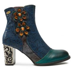 Botki Laura Vita. Niebieskie botki LAURA VITA, bez wzorów, bez obcasa, na słupku, bez zapięcia. Za 379.99 zł.