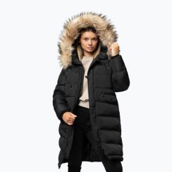 Kurtka zimowa damska Pitbull Queenston Padded Hooded. Czarne kurtki PITBULL, na zimę, l, bez wzorów, z poliamidu, eleganckie, bez kaptura. Za 329.99 zł.