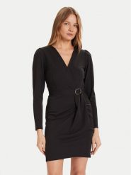 Morgan Sukienka koktajlowa 242-RJIMY Czarny Slim Fit. Czarne sukienki Morgan, bez wzorów, z syntetyku, wizytowe, bez kołnierzyka, bez ramiączek. Za 209.99 zł.
