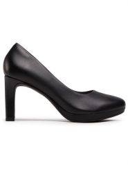 Clarks Czółenka Ambyr Joy 261577644 Czarny. Czarne czółenka Clarks, bez wzorów, ze skóry, bez obcasa, bez zapięcia. Za 199.99 zł.