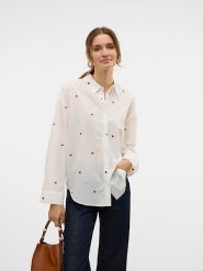 Vero Moda Koszula w kolorze białym rozmiar: L. Białe koszule Vero Moda, l, bez wzorów, z bawełny, bez kołnierzyka, bez ramiączek. Za 127.45 zł.