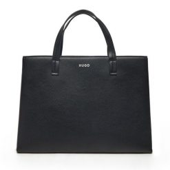 Torebka HUGO. Czarne shopper bag Hugo, bez wzorów, bez dodatków. Za 499.99 zł.