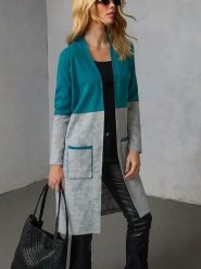 Milan Kiss Kardigan w kolorze szaro-turkusowym rozmiar: S. Szare swetry Milan Kiss, s, bez wzorów, bez ramiączek. Za 165.99 zł.