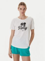 Roxy T-Shirt Oceanwave ERJZT06096 Biały Loose Fit. Białe t-shirty Roxy, xs, bez wzorów, z bawełny, bez kołnierzyka, bez ramiączek. Za 109.99 zł.
