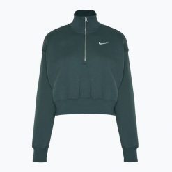 Bluza damska Nike Sportswear Phoenix Fleece 1/2 Zip Cropped. Zielone bluzy Nike, bez wzorów, bez kaptura. Za 239.99 zł.
