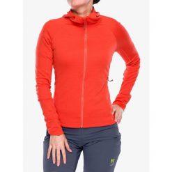 Bluza z kapturem damska Rab Planar Hoody. Czerwone bluzy RAB, xl, bez wzorów, bez ramiączek, z kapturem. Za 291.78 zł.