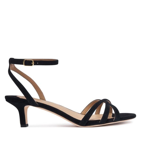 Sandały LAUREN RALPH LAUREN. Czarne sandały Lauren Ralph Lauren, bez wzorów, bez obcasa, na szpilce, bez zapięcia. Za 729.99 zł.