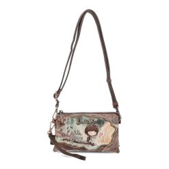 Brązowa Elegancka Saszetka Damska Anekke Z Laleczką. Brązowe nerki i saszetki Anekke, z aplikacjami, z materiału, eleganckie, bez dodatków. Za 239.00 zł.