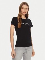 Guess T-Shirt O5RI01 KBBU1 Czarny Slim Fit. Czarne t-shirty Guess, xl, z aplikacjami, z syntetyku, bez kołnierzyka, bez ramiączek. Za 119.99 zł.