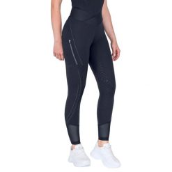 Damskie legginsy jeździeckie z pełną przyczepnością ELT Pia. Niebieskie legginsy ELT, bez wzorów, z elastanu. Za 324.00 zł.