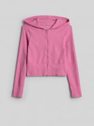 4F Bluza bezszwowa slim z kapturem damska - różowa XS/S. Czerwone bluzy 4f, l, bez wzorów, z kapturem, na fitness i siłownię. Za 169.99 zł.