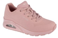 Buty sportowe Sneakersy damskie, Uno-Stand on Air. Czerwone buty treningowe Skechers, bez wzorów, z materiału, przed kostkę, bez zapięcia, trekkingowe. Za 299.99 zł.