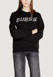 Bluza Kobieta GUESS ACTIVE CECILIA CN. Czarne bluzy Guess Active, s, z aplikacjami, z jeansu, bez kaptura. Za 338.30 zł.