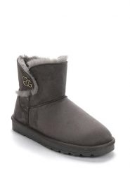 ISLAND BOOT Botki zimowe "Kabriela" w kolorze szarym rozmiar: 36. Szare botki Island Boot, z aplikacjami, bez obcasa, bez zapięcia. Za 155.49 zł.