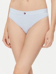 Tommy Hilfiger Stringi UW0UW04146 Błękitny. Niebieskie stringi Tommy Hilfiger, bez wzorów, z bawełny. Za 69.99 zł.