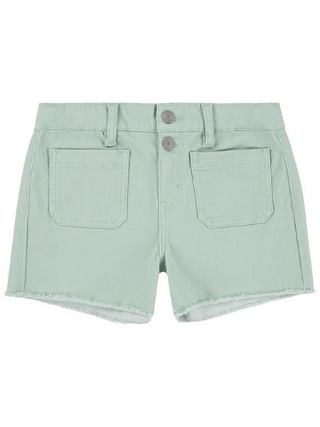 Levi's Kids Szorty dżinsowe w kolorze zielonym rozmiar: 152. Zielone szorty Levi's Kids, z aplikacjami, z bawełny. Za 96.37 zł.