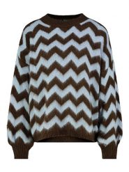 Sublevel Sweter w kolorze ciemnobrązowo-błękitnym rozmiar: M/L. Brązowe swetry Sublevel, l, bez wzorów, bez ramiączek. Za 130.99 zł.