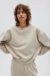 Bluza damska typu oversize w kolorze PORCELAIN - PINEY-UNI. Brązowe bluzy Marsala, uniwersalny, bez wzorów, z bawełny, bez ramiączek, bez kaptura. Za 259.90 zł.
