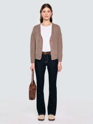 BIG STAR Kardigan w kolorze jasnobrązowym rozmiar: L/XL. Brązowe swetry BIG STAR, l, bez wzorów, z wełny, retro, bez ramiączek. Za 144.99 zł.