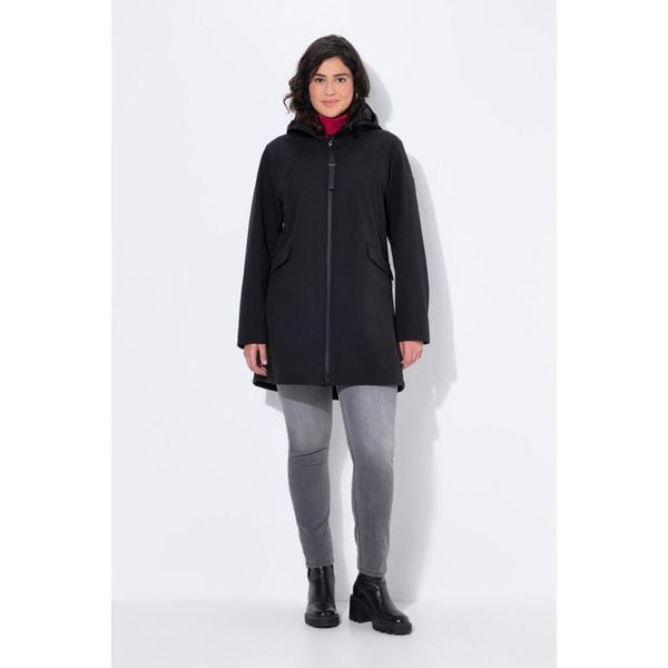Damskie Kurtka softshellowa HYPRAR hydrofobowa kaptur. Czarne kurtki przejściowe sportowe Ulla Popken, plus size, bez wzorów, z materiału, bez kaptura, trekkingowe. Za 639.99 zł.