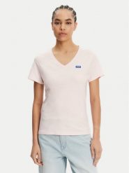 HUGO T-Shirt Classic 50513667 Różowy Slim Fit. Czerwone t-shirty Hugo, xxl, bez wzorów, z bawełny, bez kołnierzyka, bez ramiączek. Za 119.99 zł.