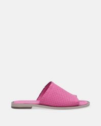 RÓŻOWE KLAPKI Z PLECIONEJ SKÓRY NATURALNEJ SSW505 FUXIA. Czerwone klapki Venezia, bez wzorów, ze skóry, bez obcasa, bez zapięcia. Za 199.00 zł.