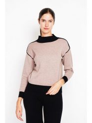 William de Faye Sweter w kolorze beżowo-czarnym rozmiar: 34. Brązowe swetry William de Faye, bez wzorów, klasyczne, bez ramiączek. Za 104.99 zł.