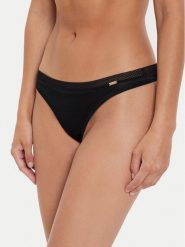 Gossard Stringi 6276 Czarny. Czarne stringi Gossard, bez wzorów, z syntetyku. Za 69.99 zł.