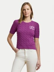 LAUREN RALPH LAUREN Sweter 200976989002 Fioletowy Slim Fit. Fioletowe swetry Lauren Ralph Lauren, l, bez wzorów, z bawełny, bez ramiączek. Za 719.99 zł.