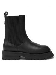 DKNY Sztyblety Rianne Chelsea K3471540 Czarny. Czarne botki DKNY, bez wzorów, ze skóry, bez obcasa, na płaskiej podeszwie, bez zapięcia. Za 729.99 zł.