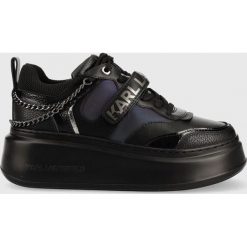 Karl Lagerfeld sneakersy skórzane ANAKAPRI kolor czarny. Czarne buty sportowe lifestyle KARL LAGERFELD, bez wzorów, z gumy, sportowe, z okrągłym noskiem, bez zapięcia. W wyprzedaży za 789.99 zł.