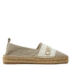 Espadryle Off-White. Brązowe espadryle OFF-WHITE, bez wzorów, bez obcasa. Za 989.99 zł.