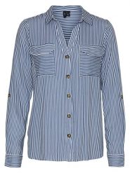 Vero Moda Koszula w kolorze niebiesko-białym rozmiar: L. Białe koszule Vero Moda, l, bez wzorów, z wiskozy, bez kołnierzyka, bez ramiączek. Za 114.44 zł.