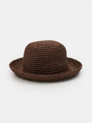 Pleciony kapelusz - brązowy. Brązowe kapelusze Sinsay, bez wzorów. Za 25.99 zł.