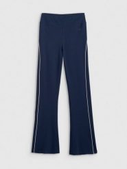 4F Legginsy z rozszerzanymi nogawkami damskie - granatowe L. Niebieskie legginsy 4f, bez wzorów, z bawełny. Za 129.99 zł.